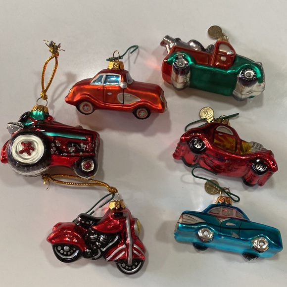 Department 56 blown glass Christmas 6 🚘 car 🚗 German vintage tree 🌲 ornaments - Picture 11 of 16